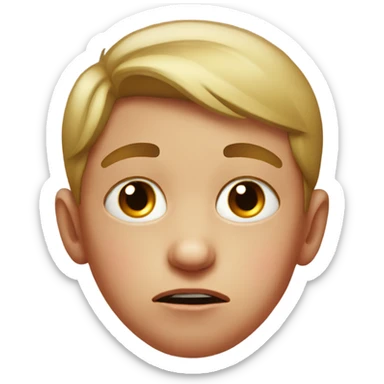 realistic portrait of a boy crying red face sticker