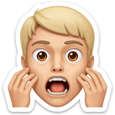 Jaw dropped open with shock sticker