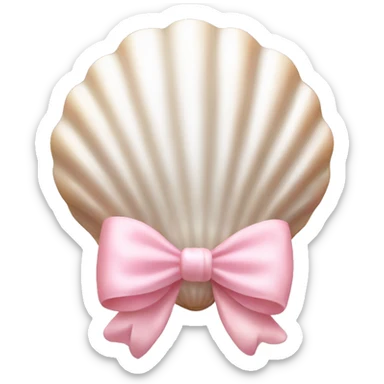 Pearl shell and light pink bow sticker