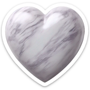 3D marble heart sticker