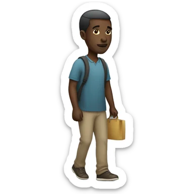 african man walks around sticker
