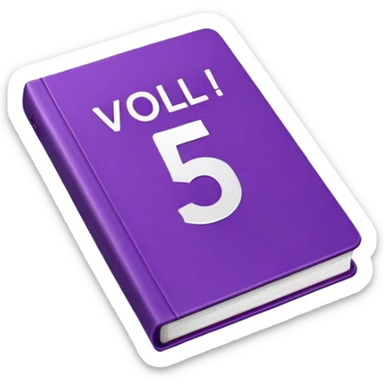 Closed purple book identical to the red book emoji 📕 but purple colored with "VOL. 5" written on the cover sticker