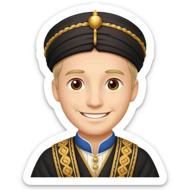 A guy with traditional clothes from midsummer festival  sticker