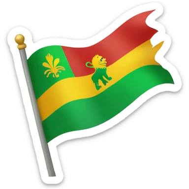 Green, yellow and red flag with lion of Judah at the center sticker