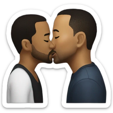 john legend kissing kanye west sticker