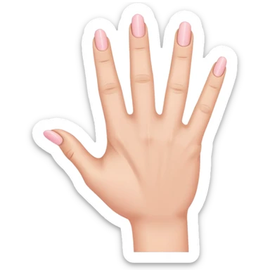 pink and ring finger down , middle and pointer finger up ,thumb sticking out the the side sticker