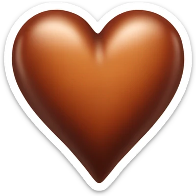 Shiny Burnt sienna heart sticker