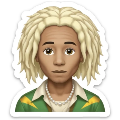 Black Male bob marley inspired hair platinum blonde with pearls makeup sticker