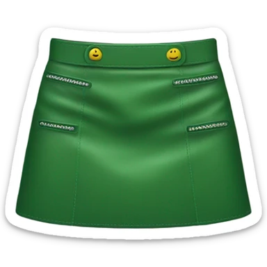 Green leather mini skirt isolated sticker