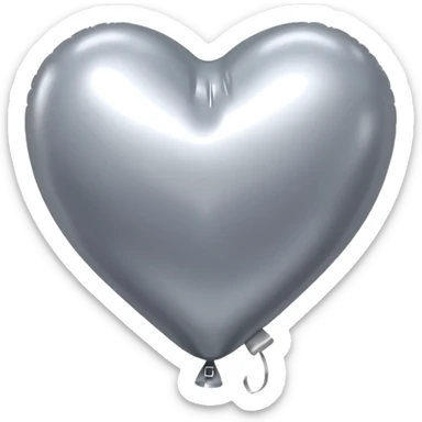 silver heart baloon sticker