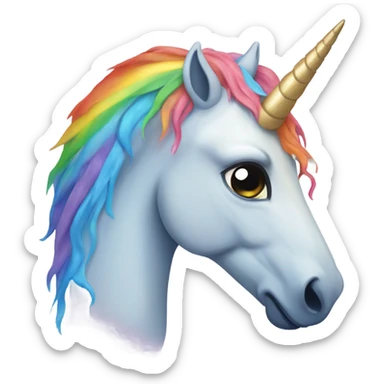unicorn crying rainbow rivers from its eyes sticker