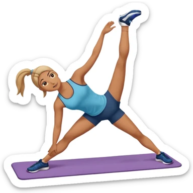 persona estiradacon las piernas levantadas gimnasio sticker