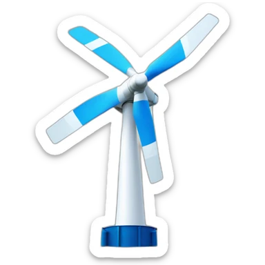 only blue and white wind turbine sticker