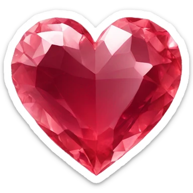 deep-red crystal heart sticker