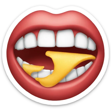someone's mouth open about to eat in the left side  sticker