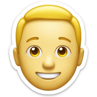 A yellow badge face with forehead saying yay sticker