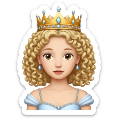 Princesa banca con el pelo rizado sticker