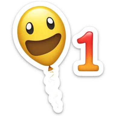 Number 1 balloon sticker