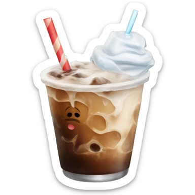 Iced Coffe with cold brew, milk and crushed ice sticker