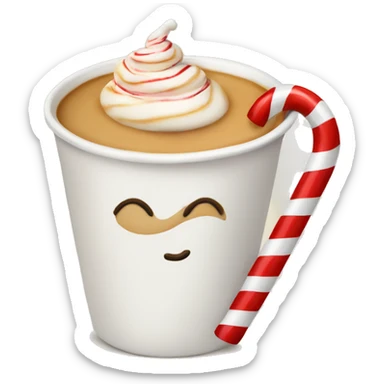 Latte with a candy cane in it sticker