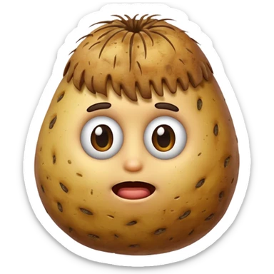 Potato with hair  sticker