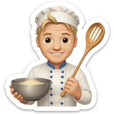 gordon ramsay chef holding whisk and bowl sticker
