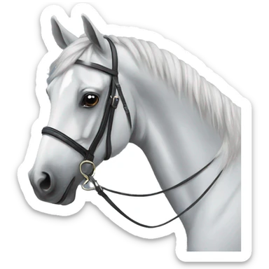 A grey dressage horse sticker