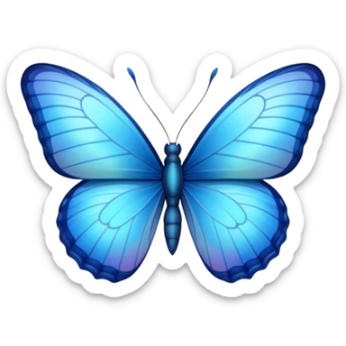 Blue butterfly emoji For text sticker