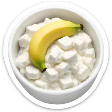 cottage cheese with banana in a bowl sticker