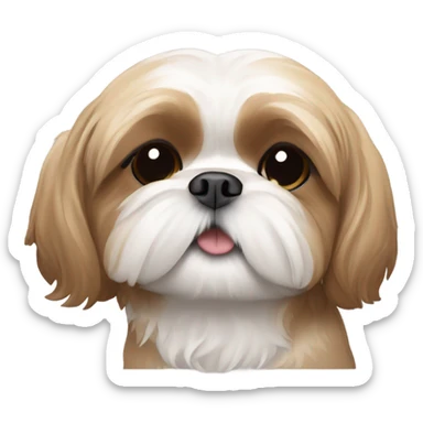 Light brown shin tzu dog laying down sticker