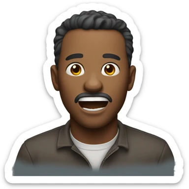 A man whose mouth is open with surprise and surprise sticker