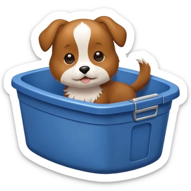 dog in litter box sticker