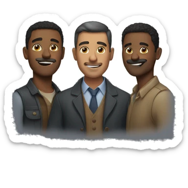three mens sticker