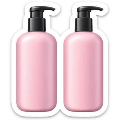 light pink shampoo and conditioner bottles sticker