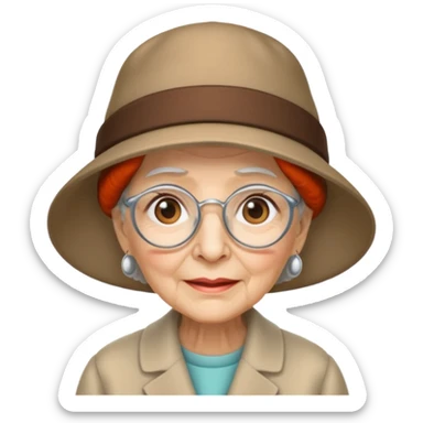 elderly women with hats with optical sticker