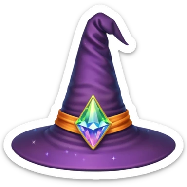 Witch Hat With Rainbow Crystals  sticker