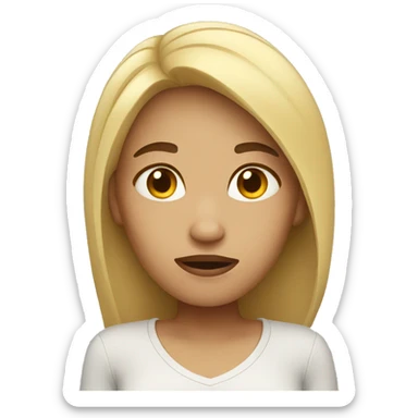 light skin woman stressed sticker