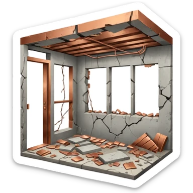 Damaged Building Interior sticker