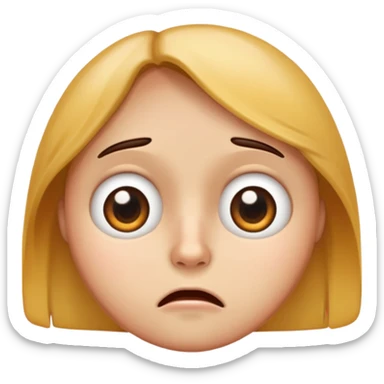 A general face emoji where the eyes are super wide and it looks like it’s about to crash out  sticker