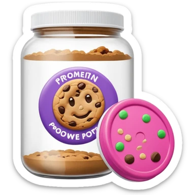cookie protein powder jar labeled cookie picture icon sticker