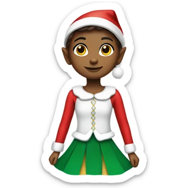 Elf on the shelf girl with a skirt sticker