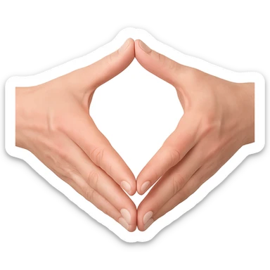 Make the hands more realistic with natural hand proportions and subtle shading, still forming the Merkel-Raute diamond gesture. Remove the background. Use a general style for the edit. sticker