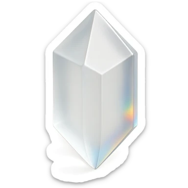 crystal icon with glass effect, 3D, prismatic rainbow highlights sticker