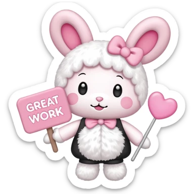 my melody with sign that says great work sticker