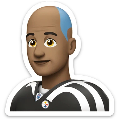 Bald Steelers fan sticker