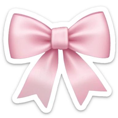 light pink ribbon bow sticker