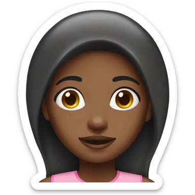 Black girl with a pink tub top sticker