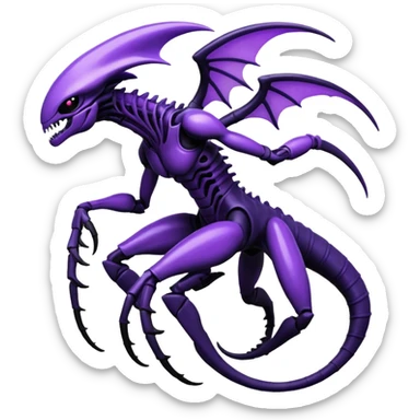 Abstract Xenomorph-Genesect-Lunala-ET-hybrid-fantasy-creature sticker