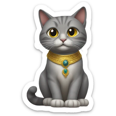 gray Sibirian cat is an Emperor country sticker