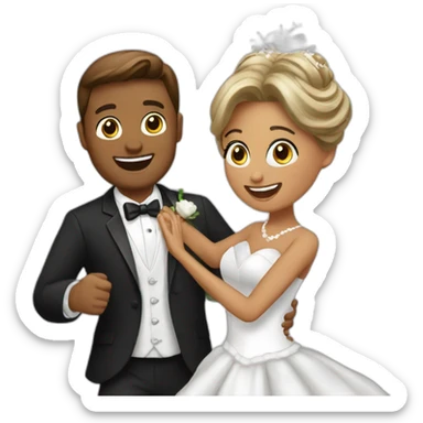 bride-dancing-with-groom sticker